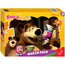 Контурный Макси-пазл15 эл. "Маша и Медведь" (Анимаккорд) 65006
