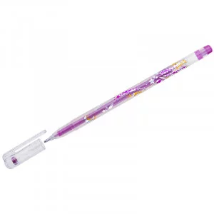 Ручка гелевая Crown "Glitter Metal Jell" розовая 1.0мм MTJ-500GLS(D) (085009)