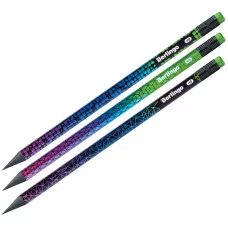 Карандаш ч/г Berlingo "Skyline" HB, черное дерево, круглый, заточен., с ластиком, ассорти BERLINGO_ 257273