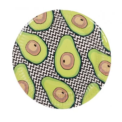Тарелка бумажная Авокадо (17 см, 6 шт) флоупак ФЛ-7482