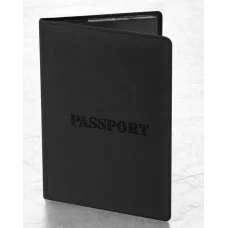 Обложка для паспорта, мягкий полиуретан, "PASSPORT", черная, STAFF, 238407