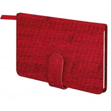 Еженедельник датированный 2026 МАЛЫЙ ФОРМАТ 95х155 мм, А6, BRAUBERG "Augustus", под кожу, красный, 117184