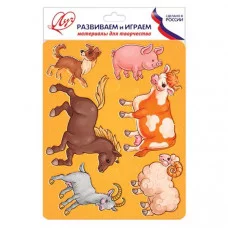 Трафарет ЛУЧ ДОМАШНИЕ ЖИВОТНЫЕ 165х205 мм пластик желт. Луч 010562