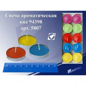 Свеча 5807 Шашки цветные, набор 10 шт J.Otten 94398
