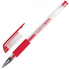 Ручка гелевая с грипом BRAUBERG "Number One", КРАСНАЯ, узел 0,5 мм, линия письма 0,35 мм, 141195