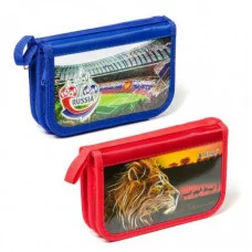 Пенал 2 отделения Alingar, лам. картон, конгрев, тиснение серебро, молния, 115 х 190 см, ассорти AL3570