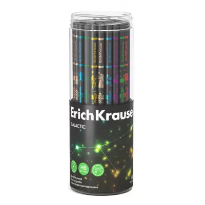 Чернографитный карандаш ErichKrause Galactic, круглый, НВ 63328