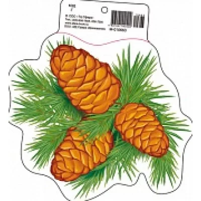 М-10663 Мини открытка Шишки сосны (190х160 мм) / (о) Детский сад Сфера