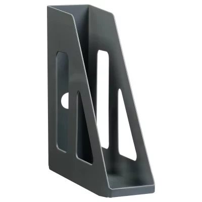 Лоток для бумаг вертикальный СТАММ "Актив", серый, ширина 70мм 351497