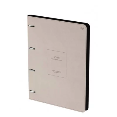 Тетрадь на кольцах А4, 120л., кожзам,  BG "Моно. Бежевый" 382813