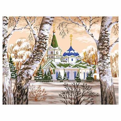 Картина по номерам на холсте ТРИ СОВЫ "Собор", 40*50, с акриловыми красками и кистями 358785
