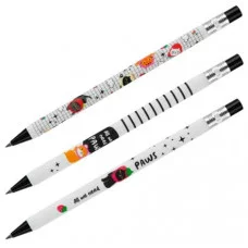 Карандаш механический MESHU "Relax Cat", печать на корпусе, 2,0мм, софт-тач, ассорти, с точилкой для грифеля 357857