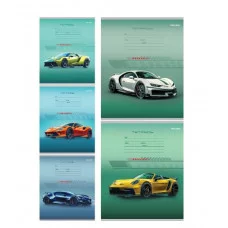 Тетрадь КОСАЯ ЛИНИЯ 12л. РАЗНЫЕ АВТОМОБИЛИ - 12 (12-4465) цвет.мелов.обл. 12-4465