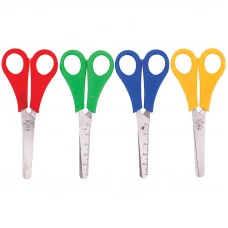 Ножницы детские ArtSpace 13см, с линейкой, ассорти, ПВХ-чехол с европодвесом Спейс 254636