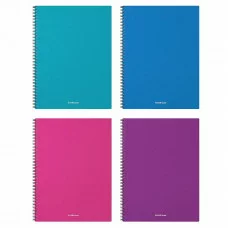 Тетрадь общая с пластиковой обложкой на спирали ErichKrause Glance Vivid, ассорти, А4, 80 листов, клетка 53145