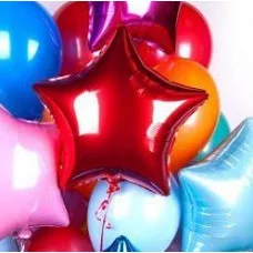 Шар (18\'\'/46 см) Звезда, Красный, 1 шт. 301500R