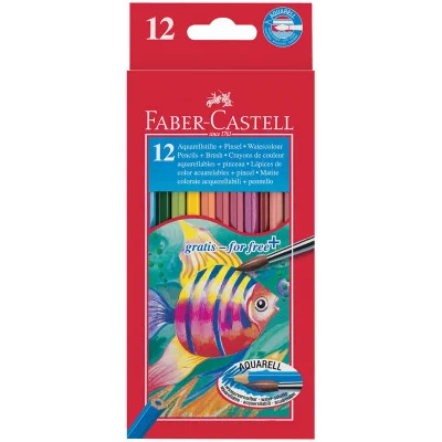 Карандаши акварельные Faber-Castell "Рыбки", 12цв+кисть, картон, европодвес Faber-Castell 119436