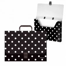 Портфель пластиковый ErichKrause® Dots in Black, A4 1шт 52917