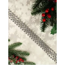 Бусы на ёлку Яркий праздник d 1 см длина 1,8 м серебряные НУ-0056