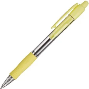 Ручка шариковая автомат. 0,7 мм Pilot Super Grip СИНЯЯ, резиновый грип, желтый корпус BPGP-10R-F (Y)