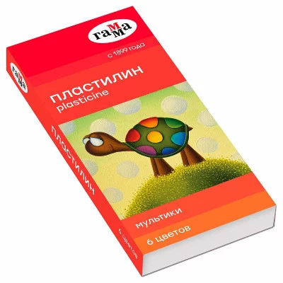 Пластилин Гамма "Мультики", 06 цветов, 120г, со стеком, картон. упаковка 262529