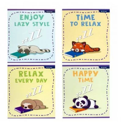 Тетрадь 36л., А5, клетка, Alingar "Time to study", скрепка, мелованный картон (стандарт) , блок офсет, 4 дизайна в пленке т/у AL8752