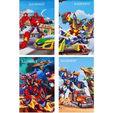 БЛОКНОТ А7 32л. ХРАБРЫЕ РОБОТЫ Б32-6596 на скрепке, ассорти