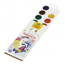 Акварель Мульти-Пульти "Енот в сказке", медовая, 12 цветов, без кисти, картон, европодвес 333898