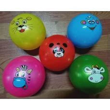 Мяч полимерный "Мордочки", 15 см., 5 цвет микс (Арт. 4318)