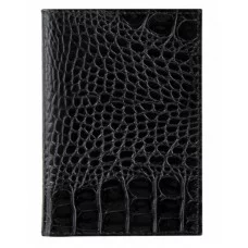 Обложка для автодокументов натуральная кожа кайман, без тиснения, черная, BRAUBERG, 238189