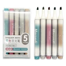 Маркер выделитель 5 цв. DI-128 "Morandi" 1-4мм, скошенный, многогранный корпус, в уп ПВХ M630-2 332045