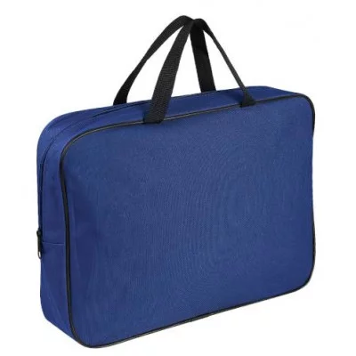 Папка на молнии А4 СИНЯЯ (П-1521) с ручками, внут.карман, 350х265x45мм П-1521