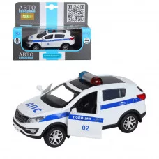 ТМ "Автопанорама" Машинка металлическая 1:39 KIA SPORTAGE R, Полиция, откр. двери, инерция, в/к 17,5*12,5*6,5 см JB1251479