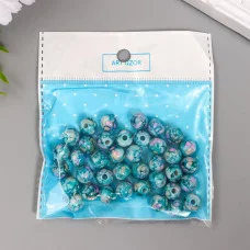 Бусины для творчества пластик "Шарики шамот голубой" набор 20 гр d=1 см 6301289