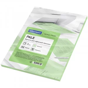 Бумага цветная OfficeSpace pale А4, 80г/м2, 50л. зеленый 245189