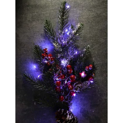 Новогоднее украшение Гирлянда-проволока 1,9 м, 20 фиолетовых ламп, на батарейках 2*CR2032 НУ-3650