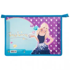 Папка для тетрадей А4 молния сверху ламин "Diamond girl" ПЧЕЛКА ПМ-А4-29 078019