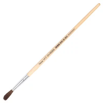 Кисть ученическая круглая пони 07 лакированная ручка DARVISH DV-5053 212223