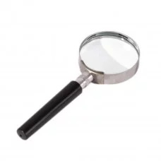 Лупа 50 мм ALINGAR,  металл. ободок, держатель пластик, картонная уп. AL8944