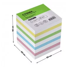 Блок для записей на склейке СТАММ "Стандарт", 9*9*9см, ассорти 331326