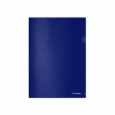 Папка-уголок пластиковая ErichKrause Diamond Total Blue, A4, полупрозрачный, синий 55131