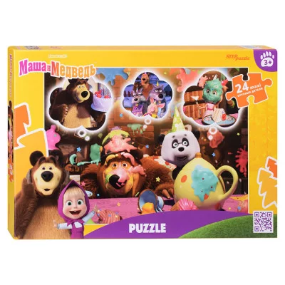 Пазлы maxi 24 "Маша и Медведь (нов.)" (Анимаккорд) 90104