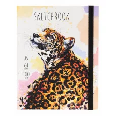 Скетчбук А5 Soft Touch Leopard (7БЦ, 64 л, 100 г, на резинке) C64-1559