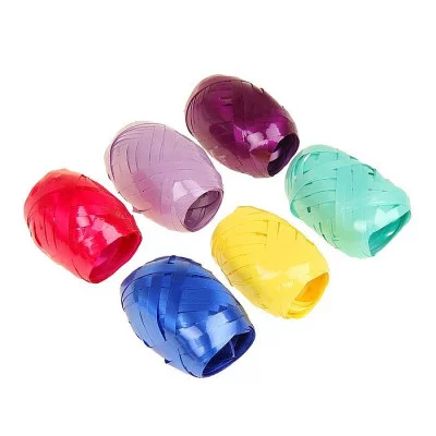 Лента упаковочная глянцевая цена за 1шт 0,5 см х 10 м, цвета МИКС 1210379