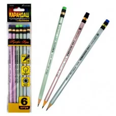 Карандаш ч/г дерево 43136 "Профи-Арт" круглые,заточ,c ласт. HB