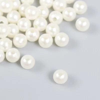 Набор бусин декоративных пластик "Жемчуг" (набор 50 шт) 0,8х0,8 см 1056515