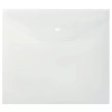 Папка-конверт на кнопке СТАММ А5+, 120мкм, пластик, прозрачная 355657