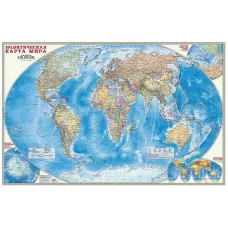 Карта настенная. Мир Политический. М1:25 млн. 124х80 см. ГЕОДОМ, изд.: Гео-дом