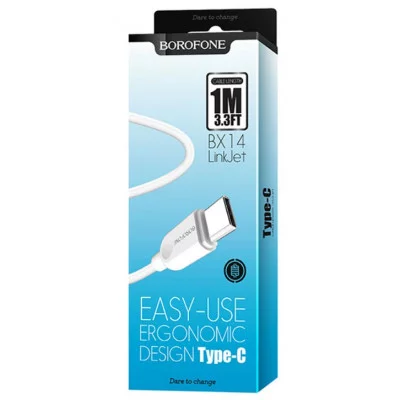 Кабель Borofone (BX14) USB-C, белый 6957531089995