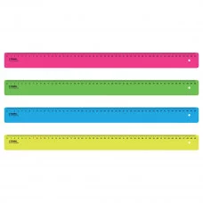 Линейка 50см СТАММ, пластиковая, непрозрачная, неоновые цвета, ассорти 366449